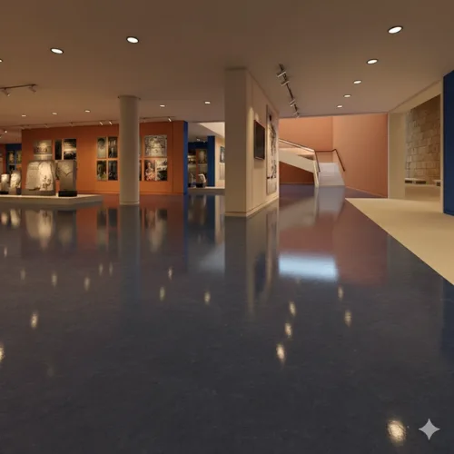 Galeria de arte con un piso disipador de estatica, instalado por Grupo Orvi